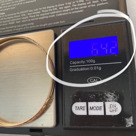 18K Real Yellow Gold Bangle Bracelet Vintage - Picture 9 of 10